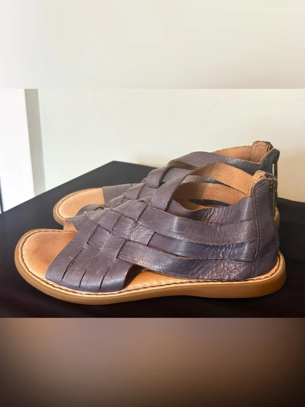 Born Iwa Leather Woven Gladiator Sandals Boho Size 6M